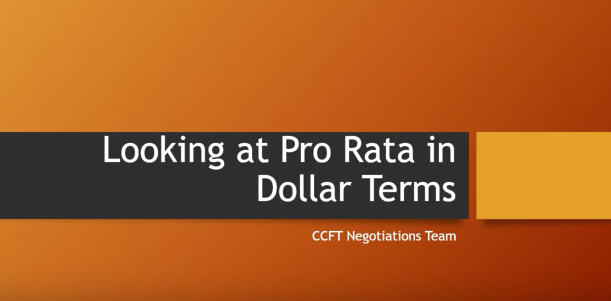 Looking at Pro Rata in Dollar Terms